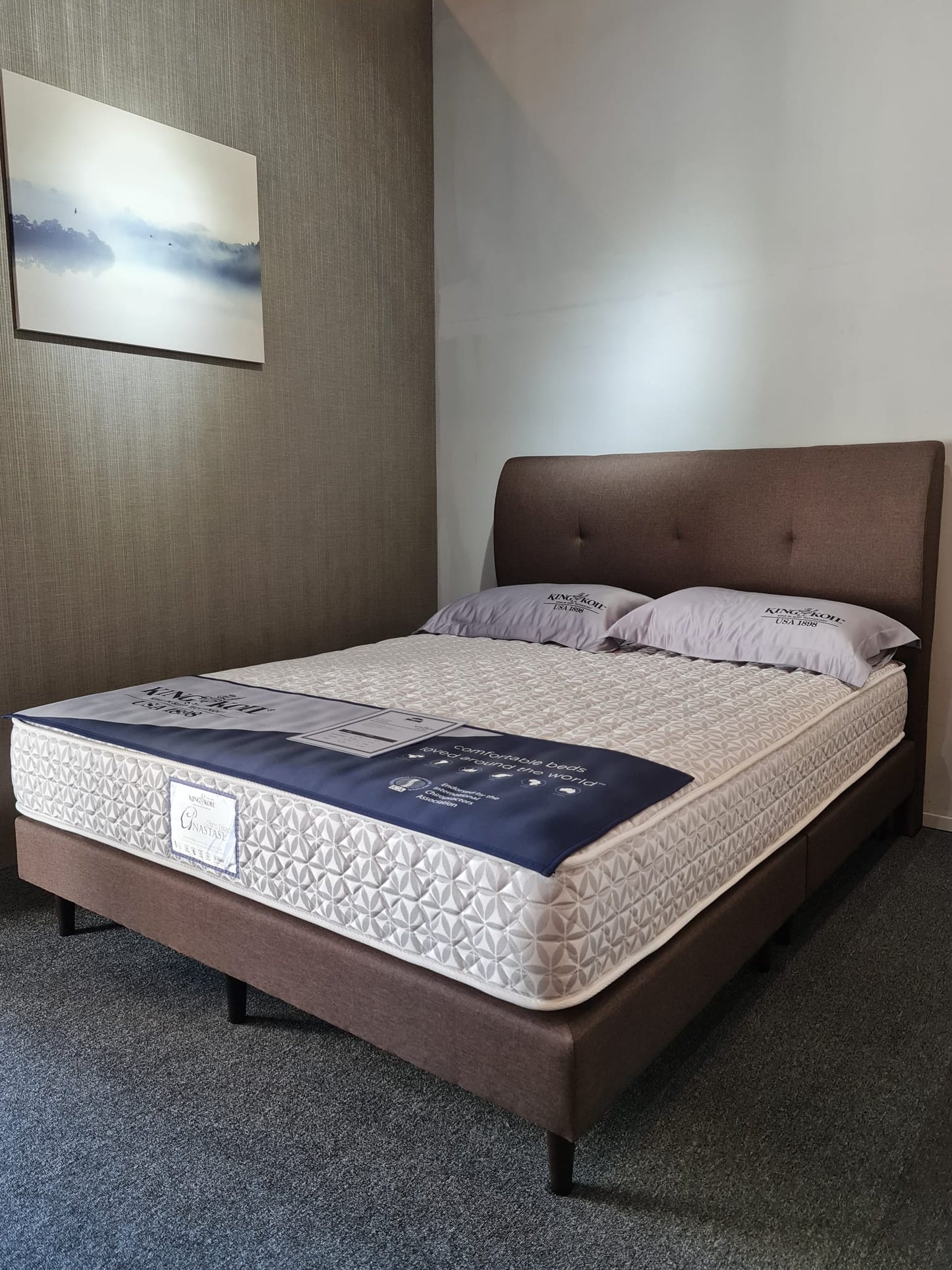 Fabric & Wooden Bed
