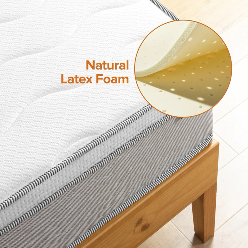 Zinus 30cm Euro Top Latex Hybrid ‘Cool’ Spring Mattress with Encasement (12”) - Single