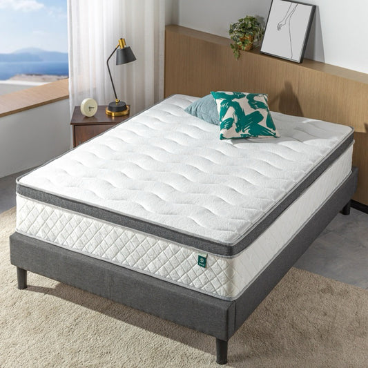 Zinus 30cm iCoil Hybrid Latex Euro Top Spring Mattress - Queen