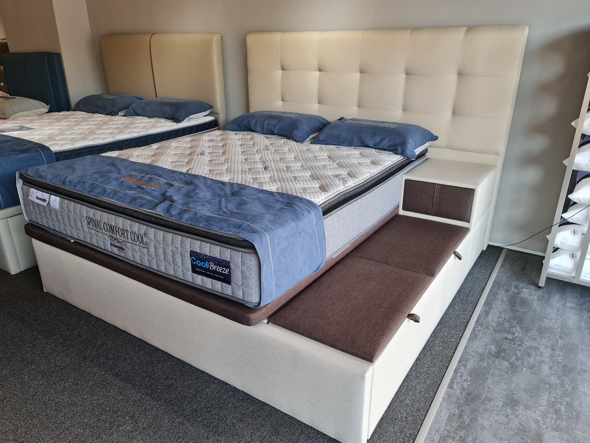 Storage Bed with Side Drawer and Storage - King